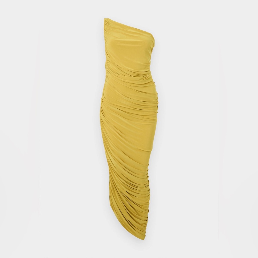 NORMA KAMALI DIANA GOWN IN ASPARAGUS